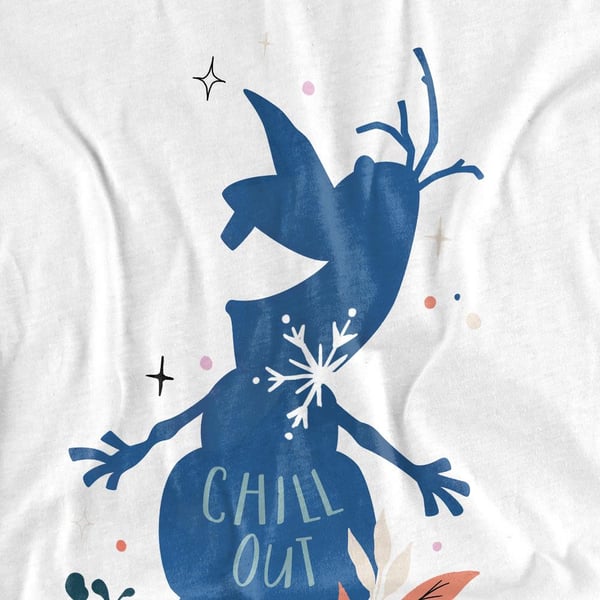 Frozen Unisex Adult Chill Out Olaf Silhouette T-Shirt