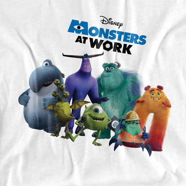 Monsters at Work Unisex Adult Mike Sully Tylor Logo T-Shirt