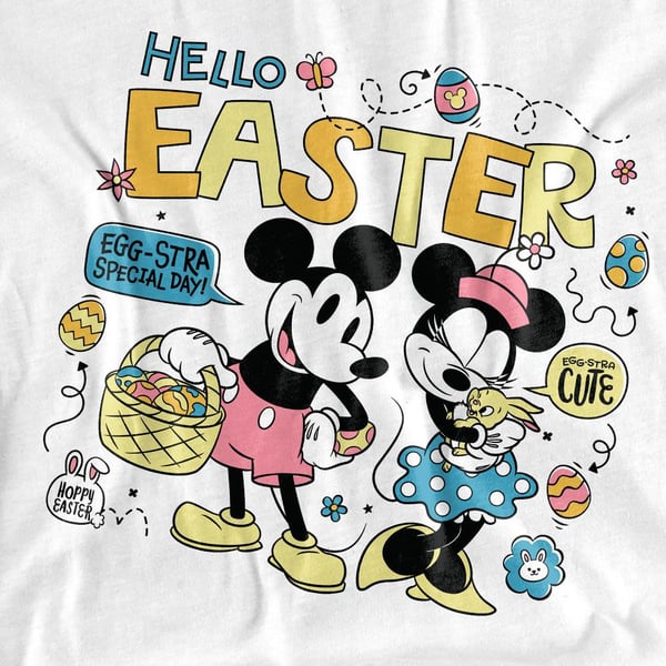 Mickey Mouse Unisex Adult Hello Easter! Minnie Mouse Easter T-Shirt