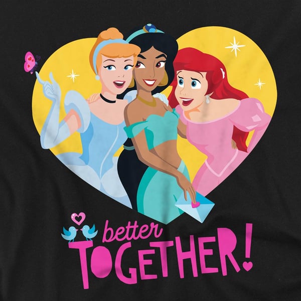 Disney Princess Unisex Adult Better Together Valentine`s Day T-Shirt
