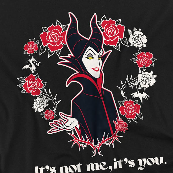 Disney Villains Unisex Adult It´s Not Me, It´s You Maleficent Valentine`s Day T-Shirt