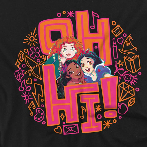 Disney Princess Unisex Adult Oh Hi! Merida Moana Snow White T-Shirt