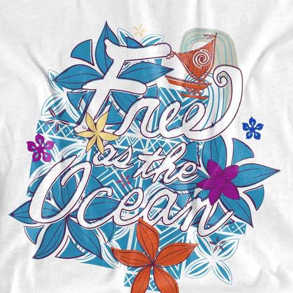 Moana Unisex Adult Free As The Ocean T-Shirt