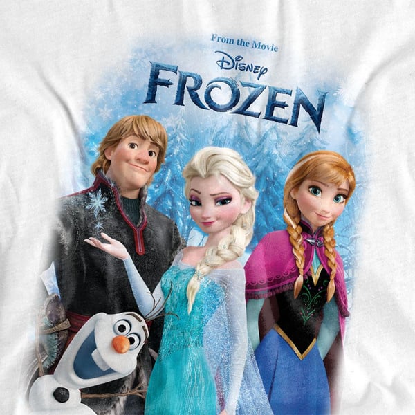 Frozen Unisex Adult Elsa Anna Kristoff Olaf Poster T-Shirt