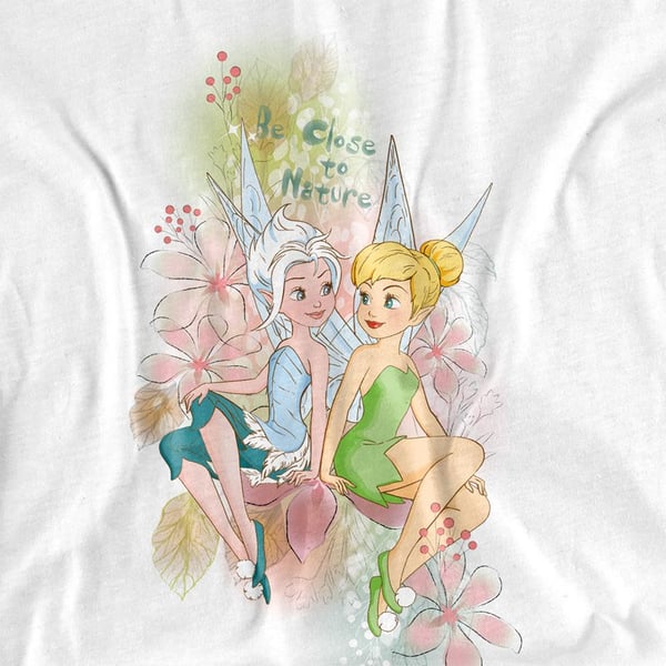 Disney Fairies Unisex Adult Close To Nature Tinker Bell & Periwinkle T-Shirt