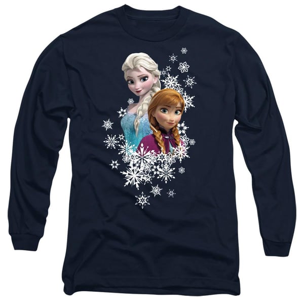 Frozen Unisex Aikuisten Anna Ja Elsa Lumihiutale Muotokuva T-paita