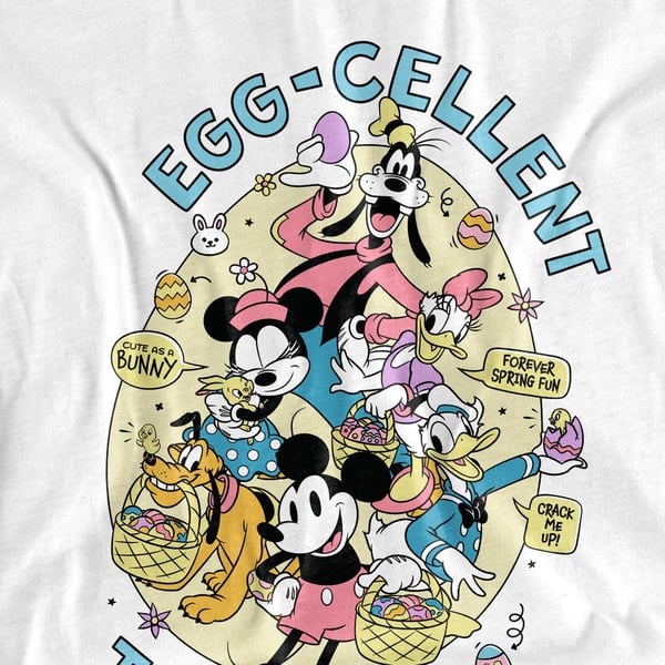 Mickey Mouse Unisex Adult Eggcellent Together Easter T-Shirt