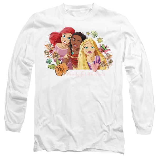Disney Princess Unisex Adult Ready For Whatever Ariel Moana Rapunzel T-Shirt