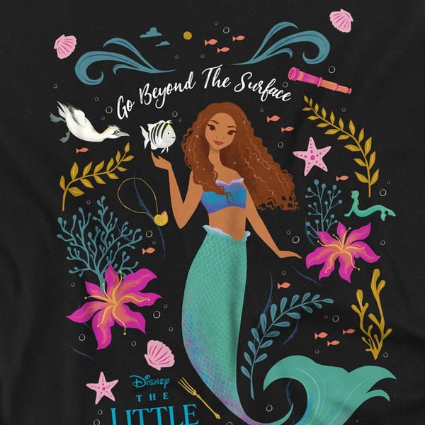 The Little Mermaid Unisex Adult Go Beyond The Surface Ariel T-Shirt