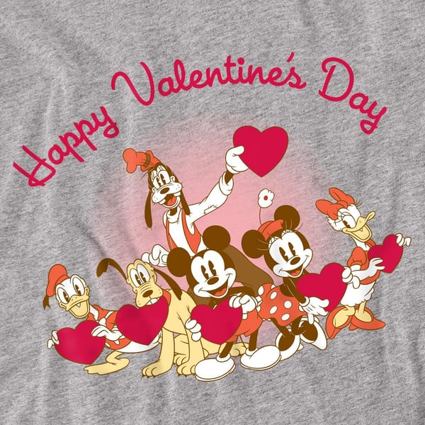 Mickey Mouse Unisex Adult Happy Valentine`s Day T-Shirt
