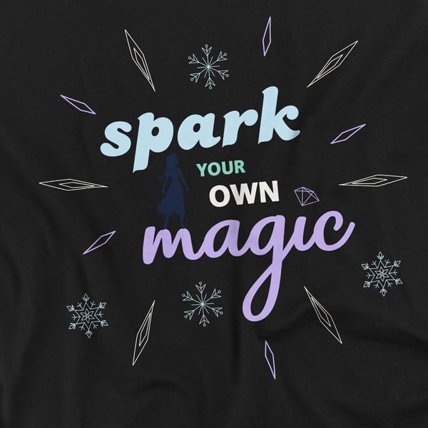 Frozen Unisex Adult Spark Your Own Magic Elsa Silhouette T-Shirt
