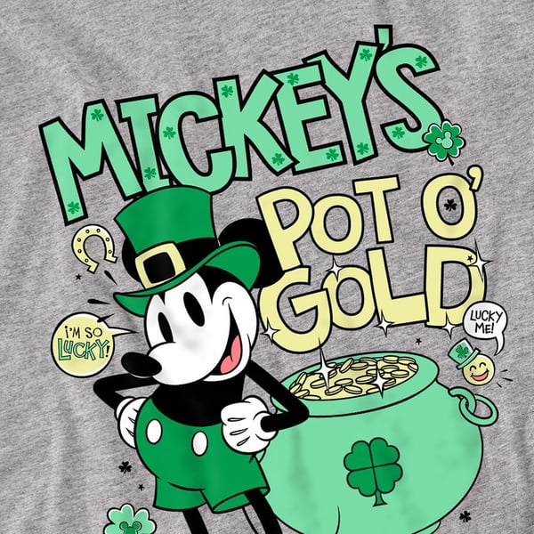 Mickey Mouse Unisex Adult Pot O Gold St Patricks Day T-Shirt