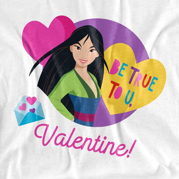 Disney Princess Unisex Adult Be True To You Mulan Valentine`s Day T-Shirt