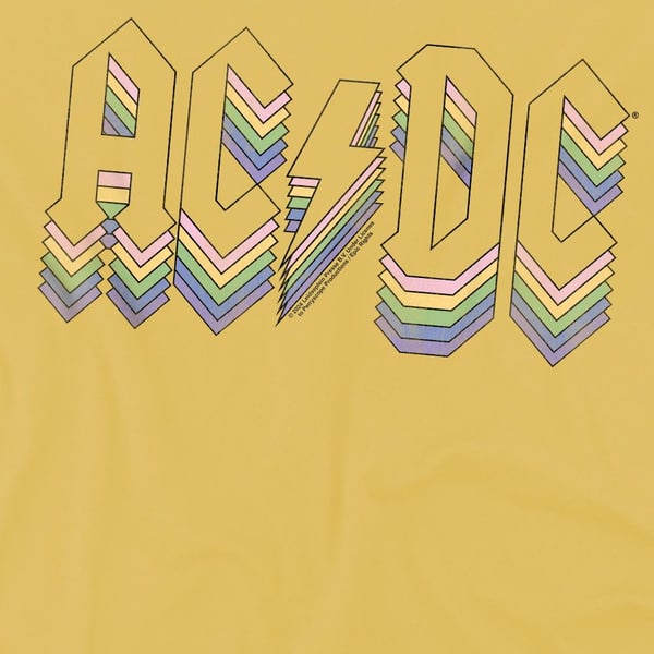 AC/DC Mens Rainbow Logo T-Shirt