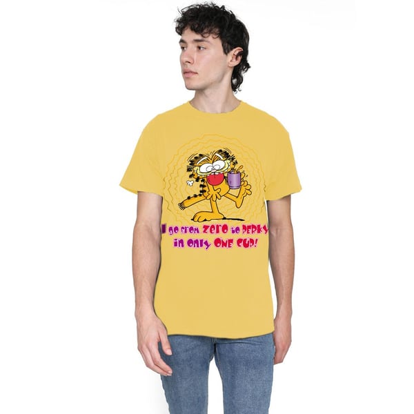 Garfield Mens From Zero To Perky T-Shirt