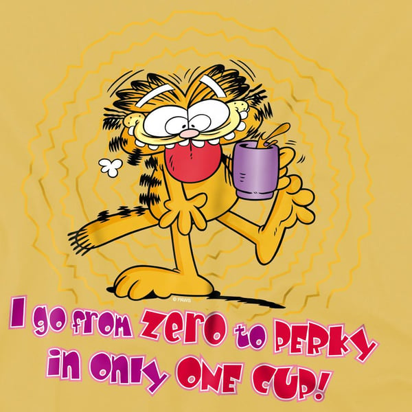 Garfield Mens From Zero To Perky T-Shirt