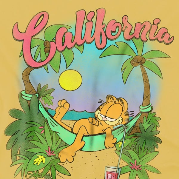 Garfield Mens Beach Time T-Shirt
