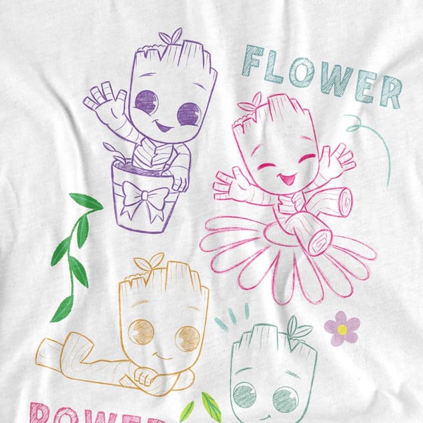 Guardians Of The Galaxy Childrens/Kids Flower Power Groot Sketch T-Shirt