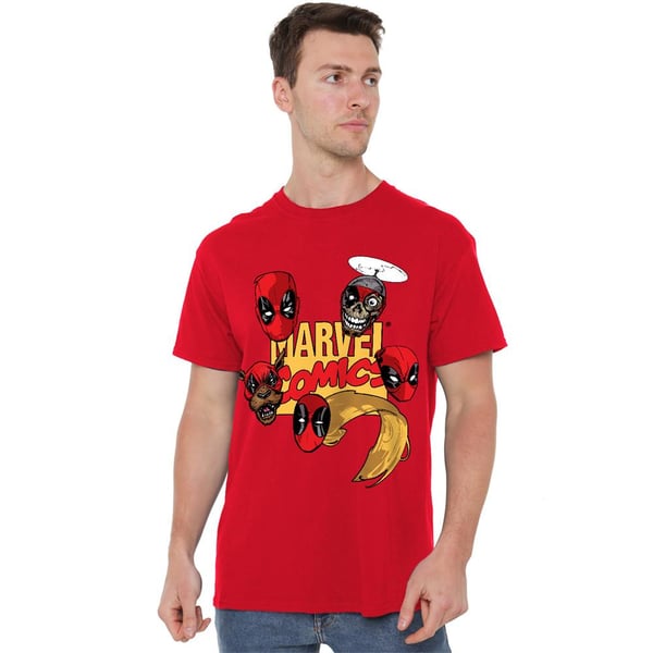 Deadpool Mens Character Heads T-Shirt