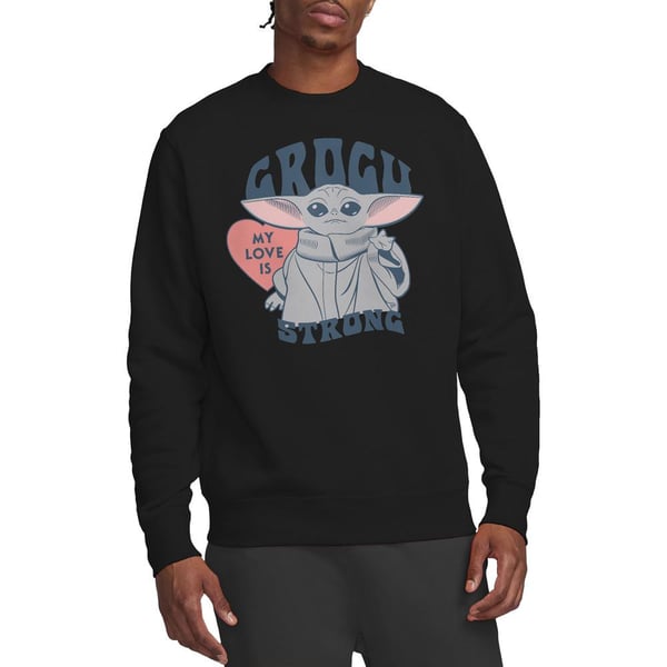 Star Wars: The Mandalorian Unisex Adult My Love Is Strong Baby Yoda Sweatshirt
