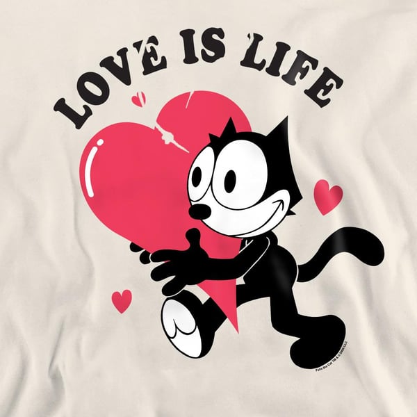Felix The Cat Unisex Adult Love Is Life Sweatshirt