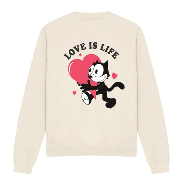 Felix The Cat Unisex Adult Love Is Life Sweatshirt