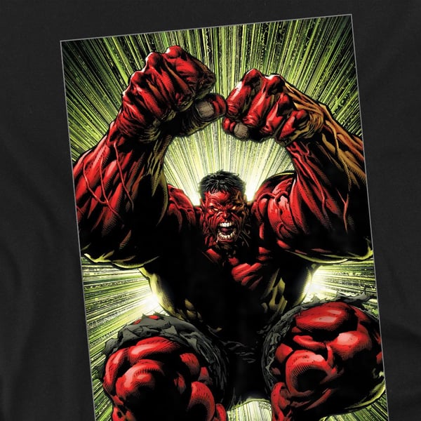 Marvel Unisex Adult Red Hulk Attack T-Shirt