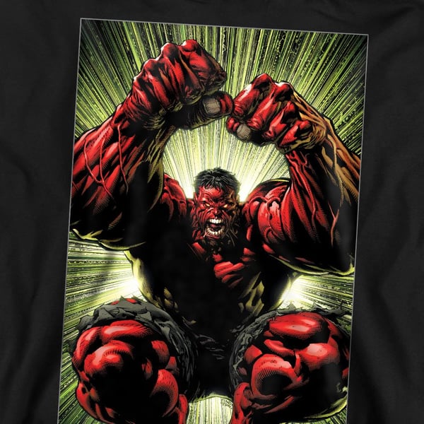 Marvel Unisex Aikuisten Punainen Hulk Attack -collegepaita