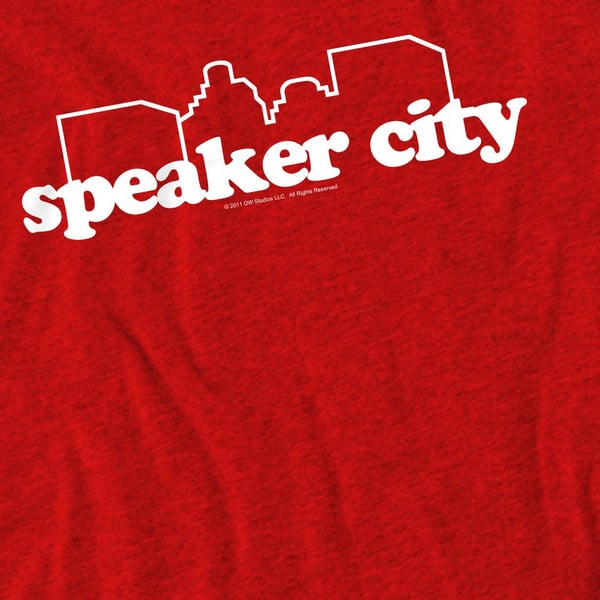Old School Unisex Aikuisten Speaker City Logo T-paita