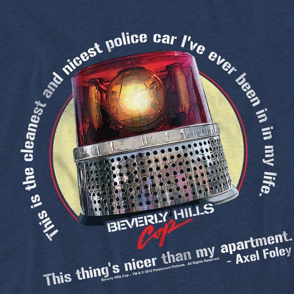 Beverly Hills Cop Unisex Adult Nicest Police Car T-Shirt