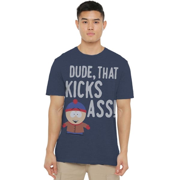 South Park Unisex Adult Stan Kicks Ass T-Shirt