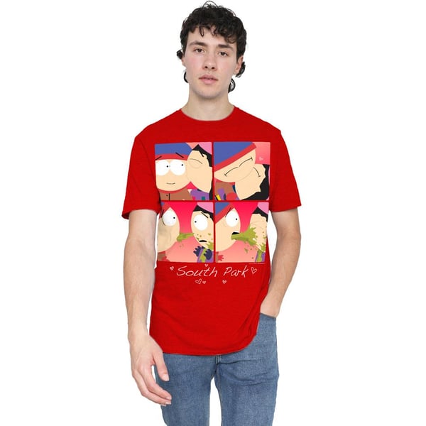 South Park Unisex Adult Kyle & Wendy Squares Valentine`s Day T-Shirt