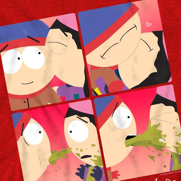 South Park Unisex Adult Kyle & Wendy Squares Valentine`s Day T-Shirt