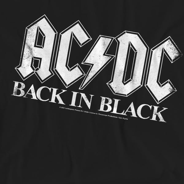 AC/DC Unisex T-shirt til voksne tilbage i sort