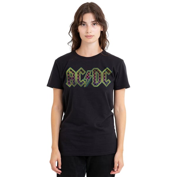 AC/DC Unisex Adult Checkerboard Gradient Logo T-Shirt