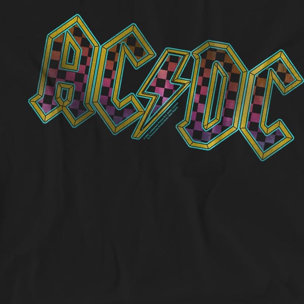 AC/DC Unisex Adult Checkerboard Gradient Logo T-Shirt