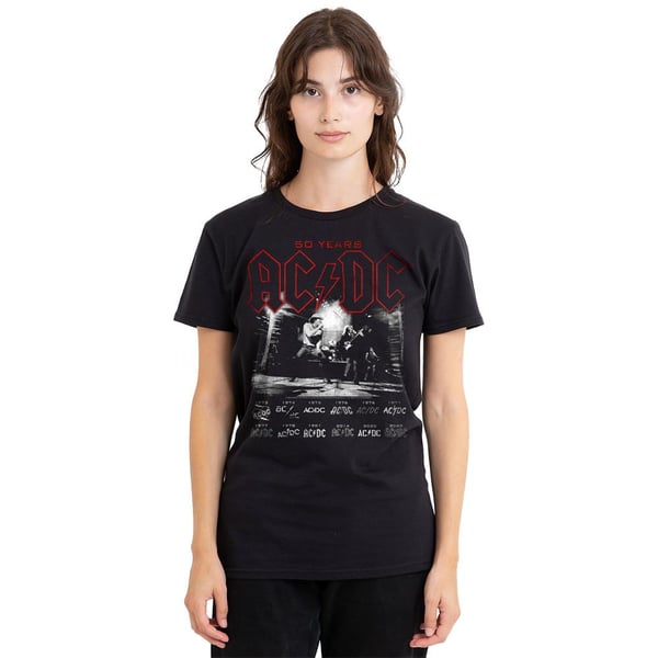 AC/DC Unisex aikuisten Logo Stack T-paita