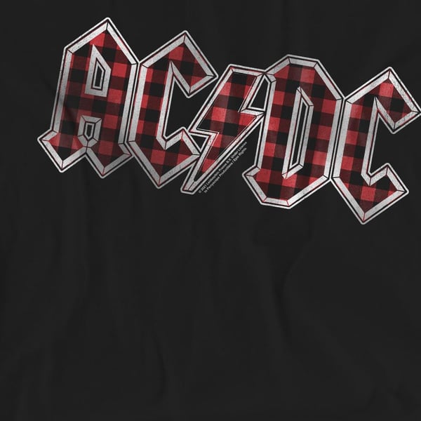 AC/DC Unisex Adult Plaid Logo T-Shirt
