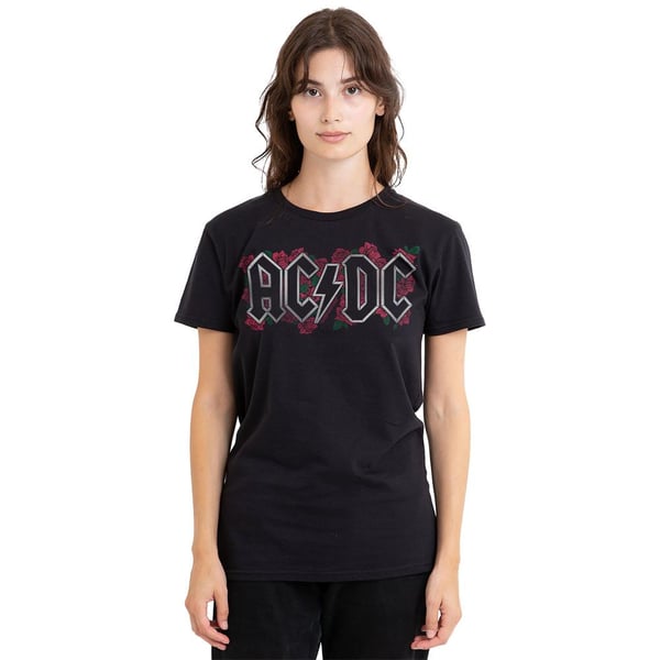 AC/DC Unisex Adult Roses Logo T-Shirt