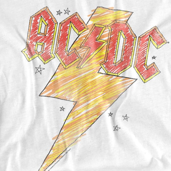 AC/DC Unisex Adult Sketch Bolt T-Shirt