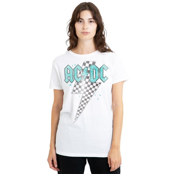 AC/DC Unisex Adult Skewed Checkerboard Bolt T-Shirt