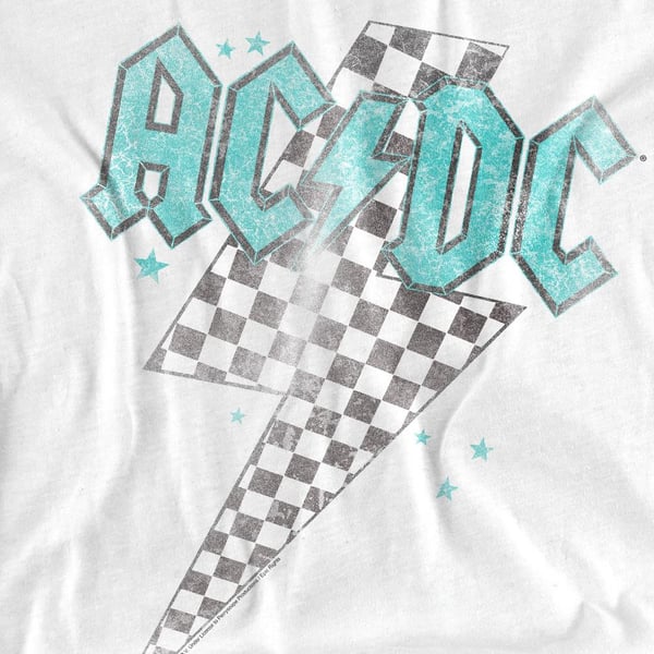 AC/DC Unisex Adult Skewed Checkerboard Bolt T-Shirt