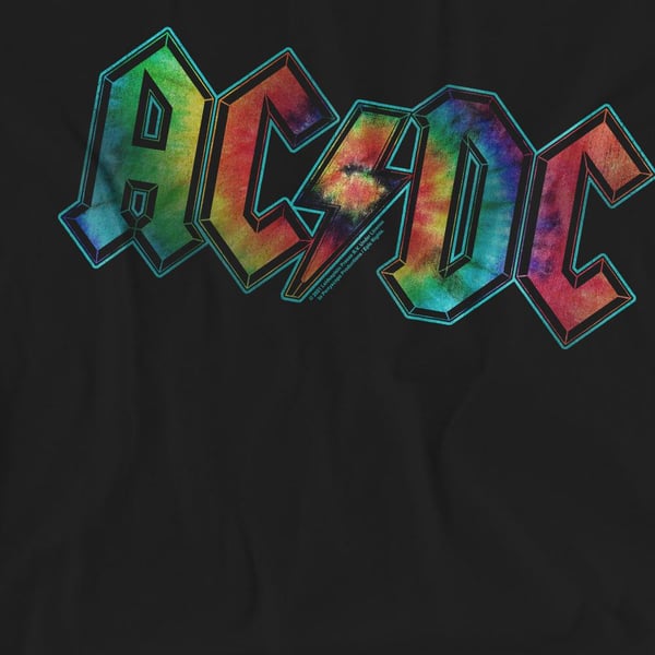 AC/DC Unisex aikuisten solmuvärjätty logopaita