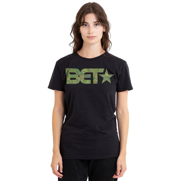 BET Unisex Adult Camo Logo T-Shirt