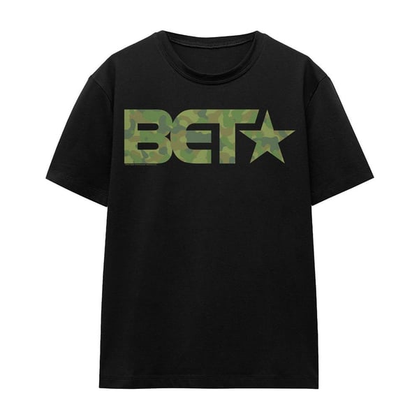 BET Unisex Adult Camo Logo T-Shirt