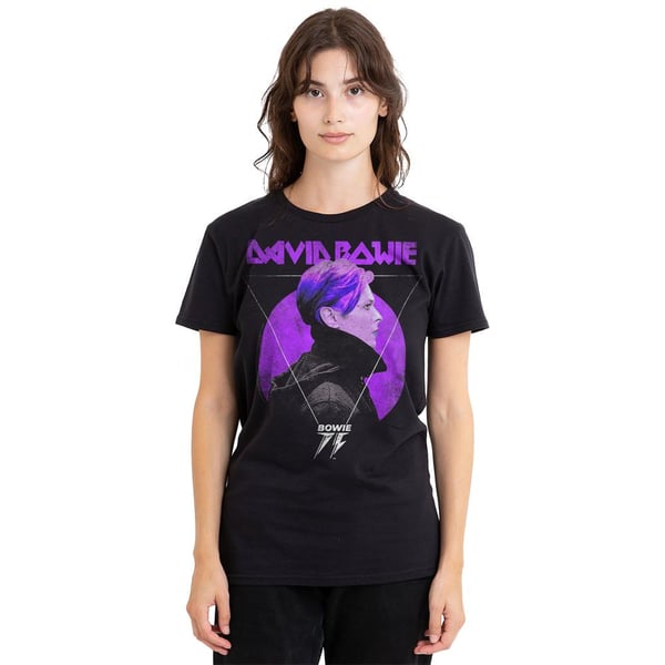 David Bowie Unisex Adult 75 Side Profile Logo T-Shirt