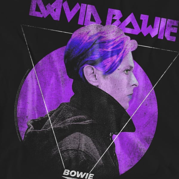 David Bowie Unisex Adult 75 Side Profile Logo T-Shirt