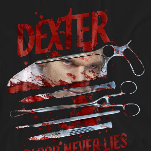 Dexter Unisex Adult Blood Never Lies T-Shirt