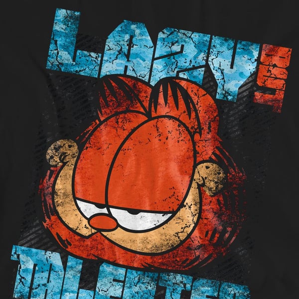 Garfield Unisex Adult Lazy But Talented Distressed T-Shirt