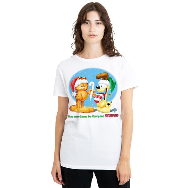 Garfield Unisex Adult Merry And Striped T-Shirt